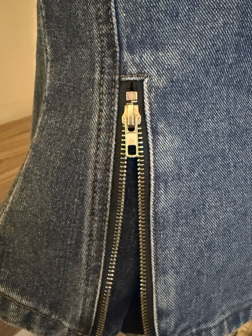 Nasty Gal Y2K Two Tone Denim Corset Top US 10 Strapless Zip Front Festival - Picture 3 of 8